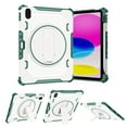 thumbnail image 1 of Allytech Heavy Duty Rugged Case for iPad 10th Gen 10.9 inch 2022, Kids Friendly Shockproof Hybrid Built-in 360 Degree Rotating Stand Protective Case with Pencil Holder for iPad 10th Gen - Green, 1 of 6