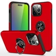 thumbnail image 1 of Allytech Hybrid Case for iPhone 11 Pro with 360° Rotatable Ring Kickstand, Soft TPU + Rugged PC, Screen Lens Protection Shockproof Anti-Fall Magnetic Car Mount Back Case - Red, 1 of 7