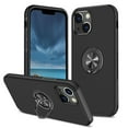 thumbnail image 1 of Allytech Hybrid Case for iPhone 15 with 360° Rotatable Ring Kickstand, Soft TPU + Rugged PC, Screen Lens Protection Shockproof Anti-Fall Magnetic Car Mount Back Case - Black, 1 of 7