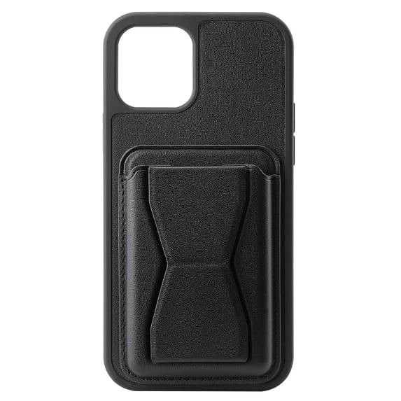 Allytech Kickstand Case for iPhone 12/12 Pro (6.1" 2020), Vertical and Horizontal Stand Soft Flexible TPU Frame PU Leather Back Card Holder Anti-Scratch Non-Slip Cover for iPhone 12/12 Pro, Black