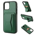 thumbnail image 1 of Allytech Kickstand Case for iPhone 12 Pro Max (6.7" 2020), Vertical and Horizontal Stand Soft Flexible TPU Frame PU Leather Back Card Holder Anti-Scratch Non-Slip Cover for iPhone 12 Pro Max, Green, 1 of 5