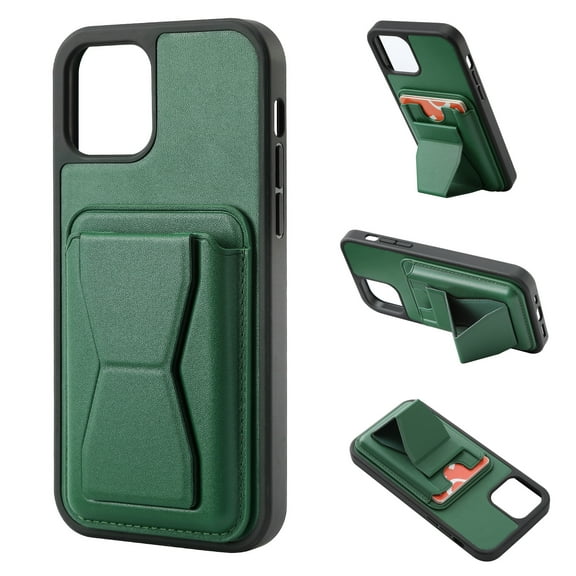 Allytech Kickstand Case for iPhone XS Max (6.5" 2018), Vertical and Horizontal Stand Soft Flexible TPU Frame PU Leather Back Card Holder Anti-Scratch Non-Slip Cover for iPhone XS Max 2018, Green