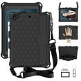thumbnail image 1 of Allytech Kiddie Case for iPad 9.7 6th 5th Generation, iPad Air 1 / Air 2, Rugged Shockproof Heavy Duty Protective Silicone Back Cover with Kickstand Pencil Holder Shoulder Strap for Kids,Black, 1 of 6