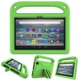 thumbnail image 1 of Allytech Kids Case for All-new Amazon Fire 7 12th Gen 2022 Released, Soft EVA Foam Kids Child Friendly Handle Foldable Kickstand Shockproof Protective Lightweight Cover for Amazon Fire 7 2022 - Green, 1 of 7