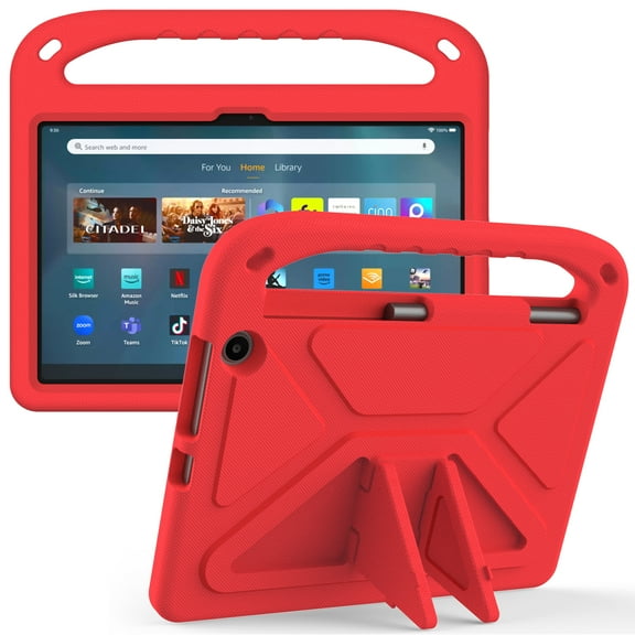 Allytech Kids Case for Amazon Fire Max 11 Case 13th Gen 2023 Released 11" Tablet, EVA Lightweight Kids Friendly Handle Stand Shockproof Case for Girls Boys Kids - Red