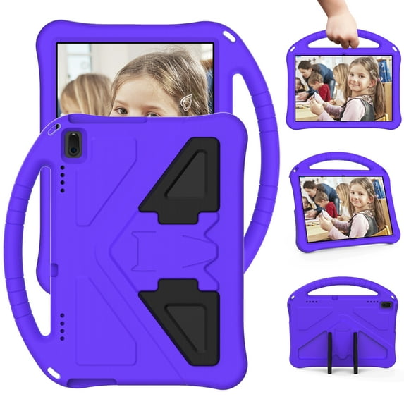 Allytech Kids Case for Lenovo Tab E10 10.1-Inch TB-X104F, Soft Rubber EVA Lightweight Shockproof Handle Drop Protection Kickstand Kids Friendly Kids Proof, Purple