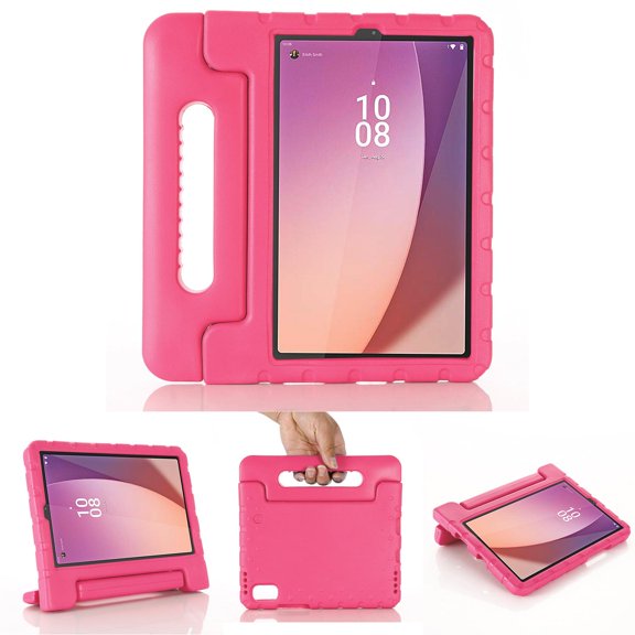 Allytech Kids Case for Lenovo Tab M9 2023, EVA Rubber Heavy Duty Protective Shockproof Handle Stand Lightweight Kids Friendly Case Cover for Lenovo Tab M9 9.0" 2023 Released - Rose