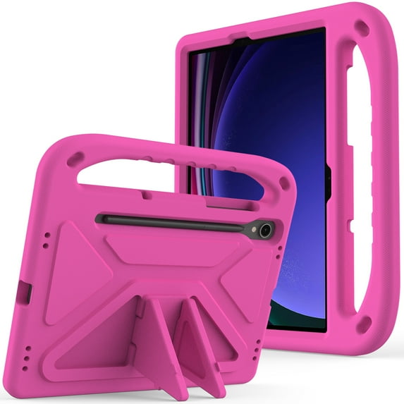 Allytech Kids ase for Samsung Galaxy S9/S8/S7/S9 FE 11 Inch Tablet SM-X710 X700 X706 X870, Kids Friendly EVA Handle Stand Shockproof Protective Case for Galaxy Tab S9 FE - Rose