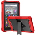 thumbnail image 1 of Allytech Kindle Fire HD 8 2022 Case, Fire HD 8 Plus Case 12th Generation 2022 Released, Rugged Kickstand Shockproof Protective Back Cover Case for Amazon Kindle Fire HD 8/HD 8 Plus 2022 - Red, 1 of 7