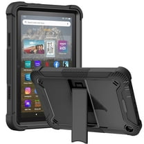 Allytech Kindle Fire HD 8 2022 Case, Fire HD 8 Plus Case 12th Generation 2022 Released, Rugged Kickstand Shockproof Protective Back Cover Case for Amazon Kindle Fire HD 8/HD 8 Plus 2022 - Black