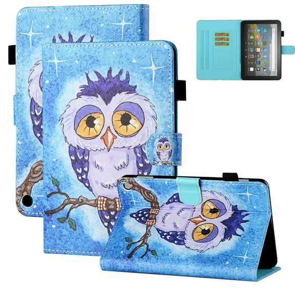 Allytech Kindle Paperwhite Case 10th Generation, Kindle Paperwhite Case, Slim Shell Folio Flip Smart Cover Auto Sleep Wake Patterned Case for All Versions Amazon Kindle Paperwhite, Cute Owl