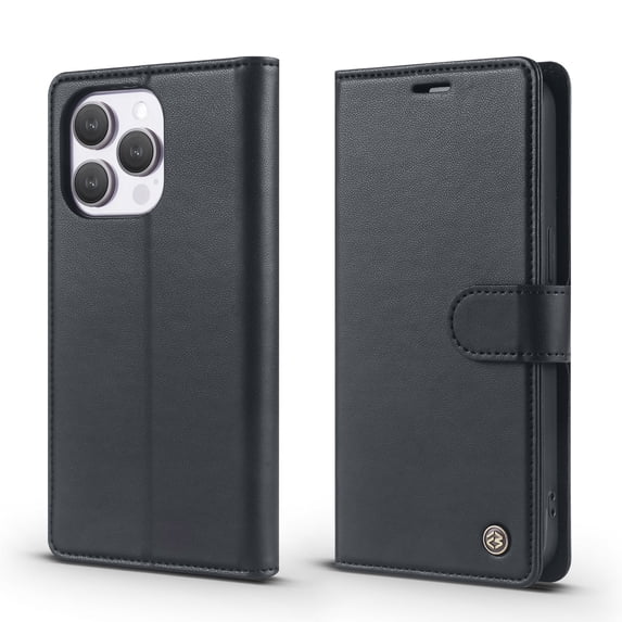 Allytech Leather Flip Wallet Cell Phone Case with Credit Card Slots for iPhone XR, Black