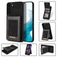 thumbnail image 1 of Allytech Leather Wallet Case for Samsung Galaxy S22 with RFID Blocking Card Slots Magnetic Button Kickstand Function Business Style Men Women Case For Samsung Galaxy S22,Black, 1 of 7
