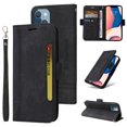 thumbnail image 1 of Allytech Leather Wallet Case for iPhone 14 Plus with Card Slots Holders Kickstand Magnetic Closure Detachable Handstrap Lanyard Shockproof Purse Case For iPhone 14 Plus,Black, 1 of 7