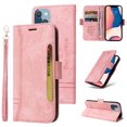 thumbnail image 1 of Allytech Leather Wallet Case for iPhone 14 Plus with Card Slots Holders Kickstand Magnetic Closure Detachable Handstrap Lanyard Shockproof Purse Case For iPhone 14 Plus,Pink, 1 of 7