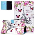 thumbnail image 1 of Allytech Lenovo Tab M10 HD 10.1 Case 2nd Gen TB-X306X TB-X306F, PU Leather Slim Fit Auto Sleep Wake Protection Flip Kickstand Case Cover for Lenovo Tab M10 HD 2nd Gen 2020 Released, Butterfly Tower, 1 of 6