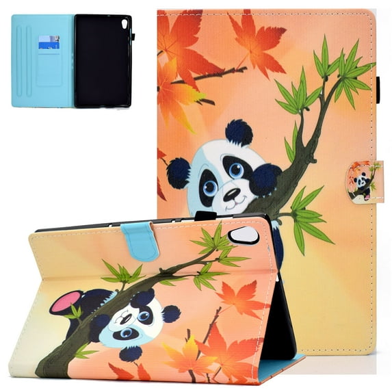 Allytech Lenovo Tab M10 HD 10.1 Case 2nd Gen TB-X306X TB-X306F, PU Leather Slim Fit Auto Sleep Wake Protection Folio Flip Kickstand Case Cover for Lenovo Tab M10 HD 2nd Gen 2020 Released, Panda