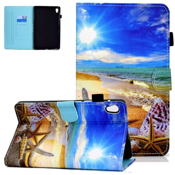 Allytech Lenovo Tab M10 HD 2nd Gen (TB-X306X) Case / Smart Tab M10 HD 2nd Gen (TB-X306F) 10.1" 2020 Case, PU Leather Shockproof Auto Sleep Wake Smart Cover for Tab M10 HD 2nd Gen Tablet, Beach