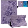 thumbnail image 1 of Allytech Lenovo Tab M10 HD Case 10.1" Tablet Model TB-X505F, Slim Fit PU Leather Butterfly Embossed Shockproof Drop Protection Kickstand TPU Case Cover for Lenovo Tab M10 HD TB-X505F, Purple, 1 of 6