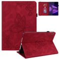 thumbnail image 1 of Allytech Lenovo Tab M10 Plus Case Model TB-X606F, Slim Fit PU Leather Butterfly Embossed Shockproof Drop Protection Kickstand TPU Case Cover for Lenovo Tab M10 Plus TB-X606F, Red, 1 of 6
