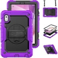 thumbnail image 1 of Allytech Lenovo Tab M9 Case TB-310FU 2023, With Build-in Screen Protector Shoulder Strap 360 Rotating Kickstand Hand Strap Rugged Full Body Portective Case Cover Shell for Lenovo Tab M9 Purple + Black, 1 of 7