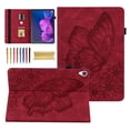 thumbnail image 1 of Allytech for Lenovo Tab P11 Case 11" Tablet TB-J606F TB-J606X 2021, Slim Fit PU Leather Butterfly Embossed Shockproof Kickstand Flip Cover Pencil Holder Case for Lenovo Tab P11 - Red, 1 of 9