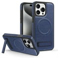 thumbnail image 1 of Allytech Luxury Case for iPhone 13 Pro Max with Hidden Kickstand, [Compatible with MagSafe], Premium PU Leather + Soft TPU Inner Shockproof Anti-Fall Protective Slim Fashion Case - Blue, 1 of 12
