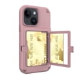 thumbnail image 1 of Allytech Luxury Case for iPhone 14 with Flip Card Slots Mirror Case Hard PC Soft Rubber Bumper Kickstand Function Full Body Protection Wallet Case For iPhone 14,Rosegold, 1 of 6