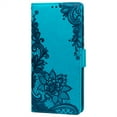 thumbnail image 1 of Allytech Luxury Flip Wallet Compatible with iPhone 13 Pro Max Case,Shockproof Magnetic Kickstand PU Pattern Embossed Card Slots with Wrist Strap Cover.For iPhone 13 Pro Max,Blue, 1 of 7