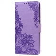 thumbnail image 1 of Allytech Luxury Flip Wallet Compatible with iPhone 13 Pro Max Case,Shockproof Magnetic Kickstand PU Pattern Embossed Card Slots with Wrist Strap Cover.For iPhone 13 Pro Max,Purple, 1 of 7