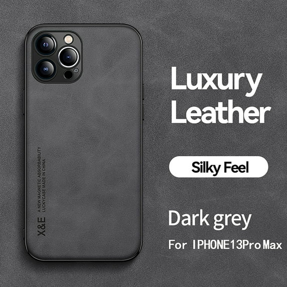 Allytech Luxury Leather iPhone 12 case, Luxurious Leather Cover Case Protective Ultra Thin Anti-Slip Simple Shell Cover for iPhone 11 6.1 inch,Darkgray