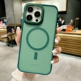 thumbnail image 1 of Allytech Luxury Solid Color Case for iPhone 13 Compatible with MagSafe, Soft Bumper Shockproof Camera Screen Protection Frosted Slim& Light Case for iPhone 13, Green, 1 of 9