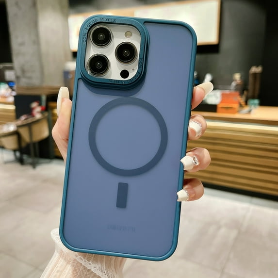Allytech Luxury Solid Color Case for iPhone 16 Plus Compatible with MagSafe, Soft Bumper Shockproof Camera Screen Protection Frosted Slim& Light Case for iPhone 16 Plus, Royalblue