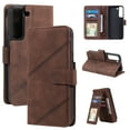 thumbnail image 1 of Allytech Luxury Wallet Case for Samsung Galaxy S23 FE with Wrist Strap, [9 Card Slots] [1 Cash Pocket] Premium PU Leather + Soft TPU Shockproof Magnetic Clasp Kickstand Protective Case, Brown, 1 of 16
