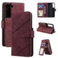 thumbnail image 1 of Allytech Luxury Wallet Case for Samsung Galaxy S24 with Wrist Strap, [9 Card Slots] [1 Cash Pocket] Premium PU Leather + Soft TPU Shockproof Magnetic Clasp Kickstand Protective Case, Red, 1 of 16