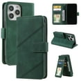 thumbnail image 1 of Allytech Luxury Wallet Case for iPhone 13 Pro Max with Wrist Strap, [9 Card Slots] [1 Cash Pocket] Premium PU Leather + Soft TPU Shockproof Magnetic Clasp Kickstand Protective Case, Green, 1 of 16