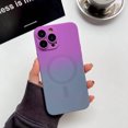 thumbnail image 1 of Allytech Magnetic Back Cover for Apple iPhone 12, Upgrade Liquid Silicone Gradient Color Chic Back Cover Compatible with Magsafe Drop Protection Bumper Phone Case for iPhone 12 - Purple, 1 of 9