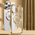 thumbnail image 1 of Allytech Magnetic Case for Apple iPhone 11 - Compatible with Magsafe Wireless Charging Clear Back Cover Anti-Scratch Bumper Shockproof Case for iPhone 11 6.1" - Gold, 1 of 6