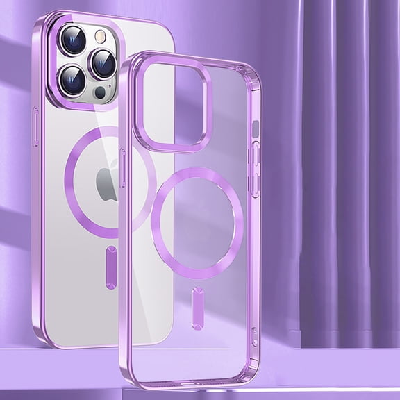 Allytech Magnetic Case for Apple iPhone 11 - Compatible with Magsafe Wireless Charging Clear Back Cover Anti-Scratch Bumper Shockproof Case for iPhone 11 6.1" - Lightpurple