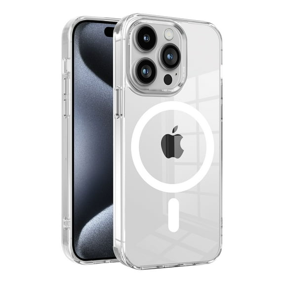 Allytech Magnetic Case for Apple iPhone 13 Pro, Compatible with Magsafe Crystal Clear Transparent Wireless Charging Support Slim Fit Shockproof Rugged Phone Case for Apple iPhone 13 Pro - White