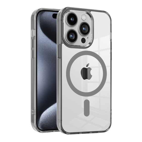 Allytech Magnetic Case for Apple iPhone 13 Pro, Compatible with Magsafe Crystal Clear Transparent Wireless Charging Support Slim Fit Shockproof Rugged Phone Case for Apple iPhone 13 Pro - Grey