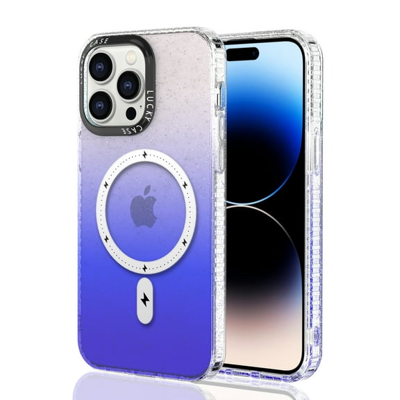Allytech Magnetic Case for Apple iPhone 13 Pro Max, iPhone 13 Pro Max Magsafe Case, Wireless Charging Support Gradient Color Anti-Scratch Shockproof Phone Case for Apple iPhone 13 Pro Max- Darkblue