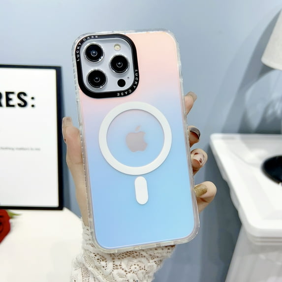 Allytech Magnetic Case for Apple iPhone 13 Pro, iPhone 13 Pro Magsafe Case, Wireless Charging Support Gradient Color Anti-Scratch Shockproof Phone Case Cover for Apple iPhone 13 Pro - Skyblue