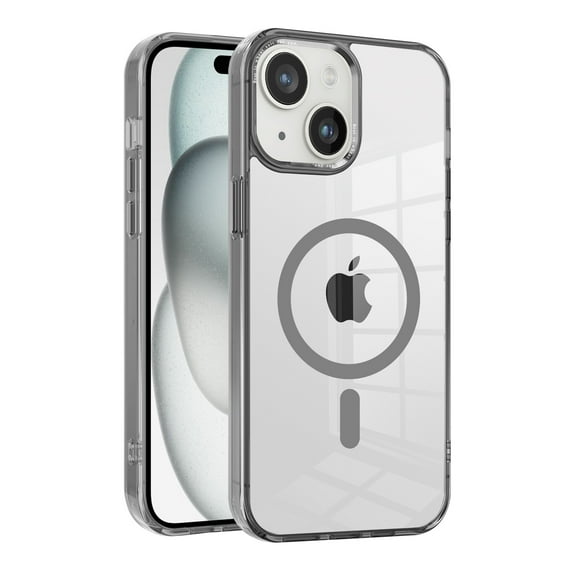 Allytech Magnetic Case for Apple iPhone 14, Compatible with Magsafe Crystal Clear Transparent Wireless Charging Support Slim Fit Shockproof Rugged Phone Case for Apple iPhone 14 - Grey