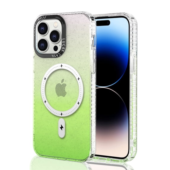Allytech Magnetic Case for Apple iPhone 14 Plus, iPhone 14 Plus Magsafe Case, Wireless Charging Support Gradient Color Anti-Scratch Shockproof Phone Case Cover for Apple iPhone 14 Plus - Green