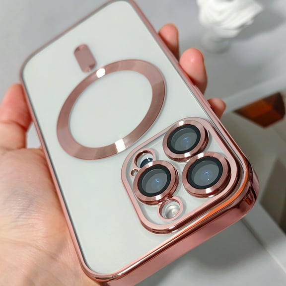 Allytech Magnetic Case for Apple iPhone 15 - Compatible with Magsafe Wireless Charging Clear Back Cover Anti-Scratch Bumper Shockproof Case for iPhone 15 - Pink