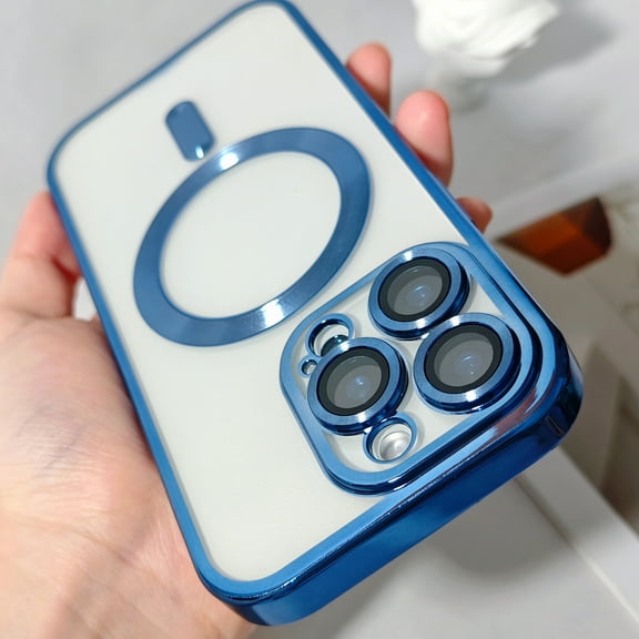 Allytech Magnetic Case for Apple iPhone 16 Pro - Compatible with Magsafe Wireless Charging Clear Back Cover Anti-Scratch Bumper Shockproof Case for iPhone 16 Pro - Navyblue