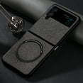 thumbnail image 1 of Allytech Magnetic Case Compatible with MagSafe Charger Fit for Samsung Galaxy Z Flip3 5G (2021),Shockproof Cloth Texture Leather Folding Ultra Thin Phone Case Cover,Gray, 1 of 10
