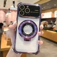 thumbnail image 1 of Allytech Magnetic Case Cover for Apple iPhone 15 Pro with Ring Holder Stand, Clear Back Cover Anti-Yellow Shockproof Kickstand Bumper TPU Phone Case for iPhone 15 Pro - Darkpurple, 1 of 1