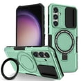 thumbnail image 1 of Allytech Magnetic Case for Samsung Galaxy S20 FE 5G with Lens Slide Cover, [Non-Slip] [Military Grade Protection] Slim Shockproof Ring Stand Case Support Wireless Charging, Lightgreen, 1 of 10